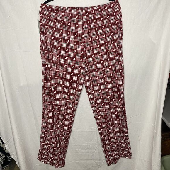 NWT MICHAEL KORS Loungewear Pants Plaid Pull On Pockets Logo MK Pajama Men L Red - Picture 3 of 9